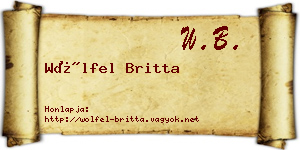 Wölfel Britta névjegykártya